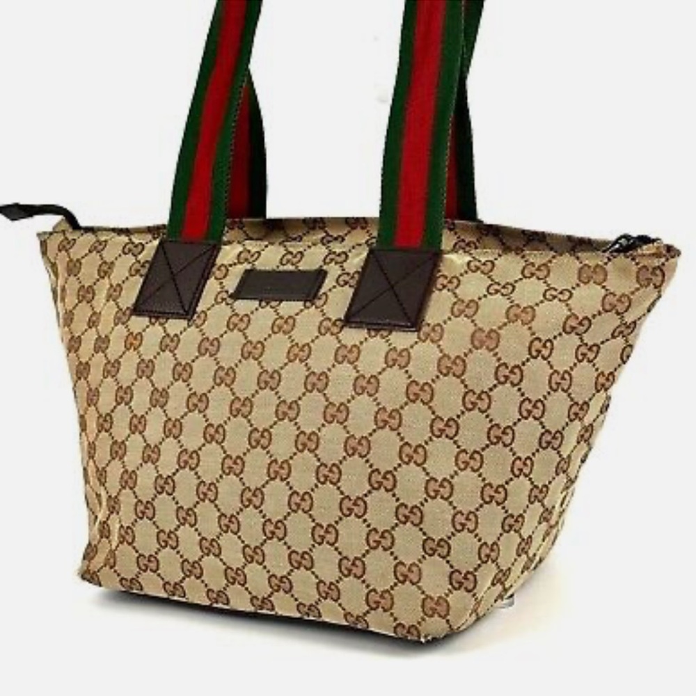 GUCCI Sherry Web Line GG Canvas Tote
